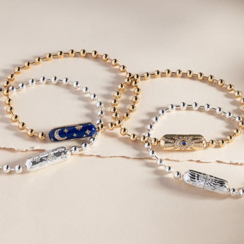 Alex And Ani Ball Chain Barrel Closure Bracelet With Evil Eye In Gold
