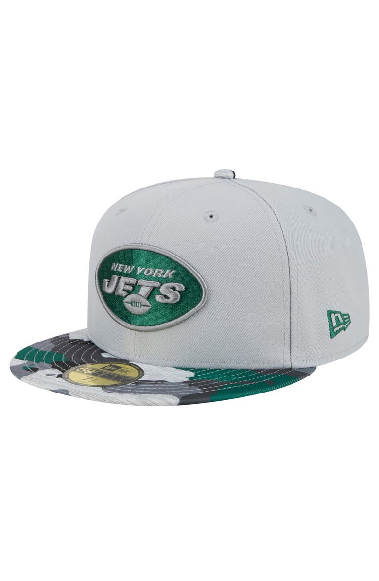 New Era Men's New Era Gray New York Jets Active Camo 59FIFTY Fitted Hat, Main, color, Gray