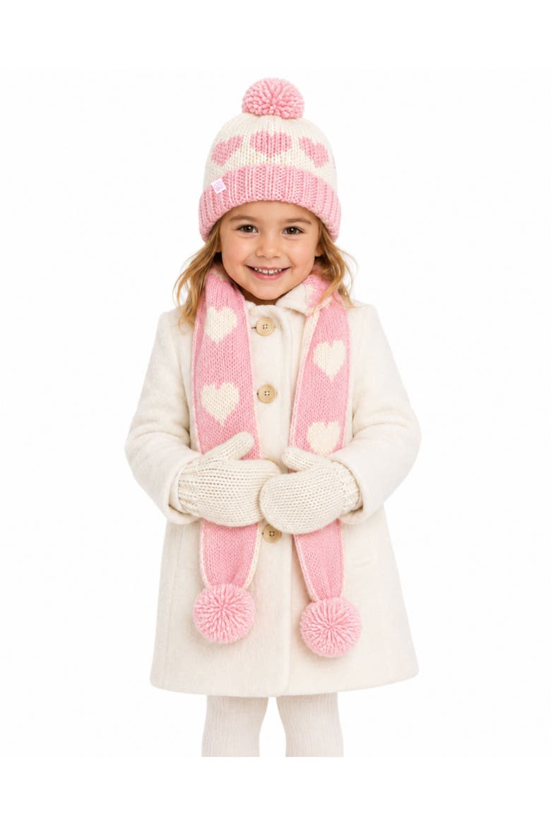 Hearts Scarf, Alternate, color, Cream/Pink