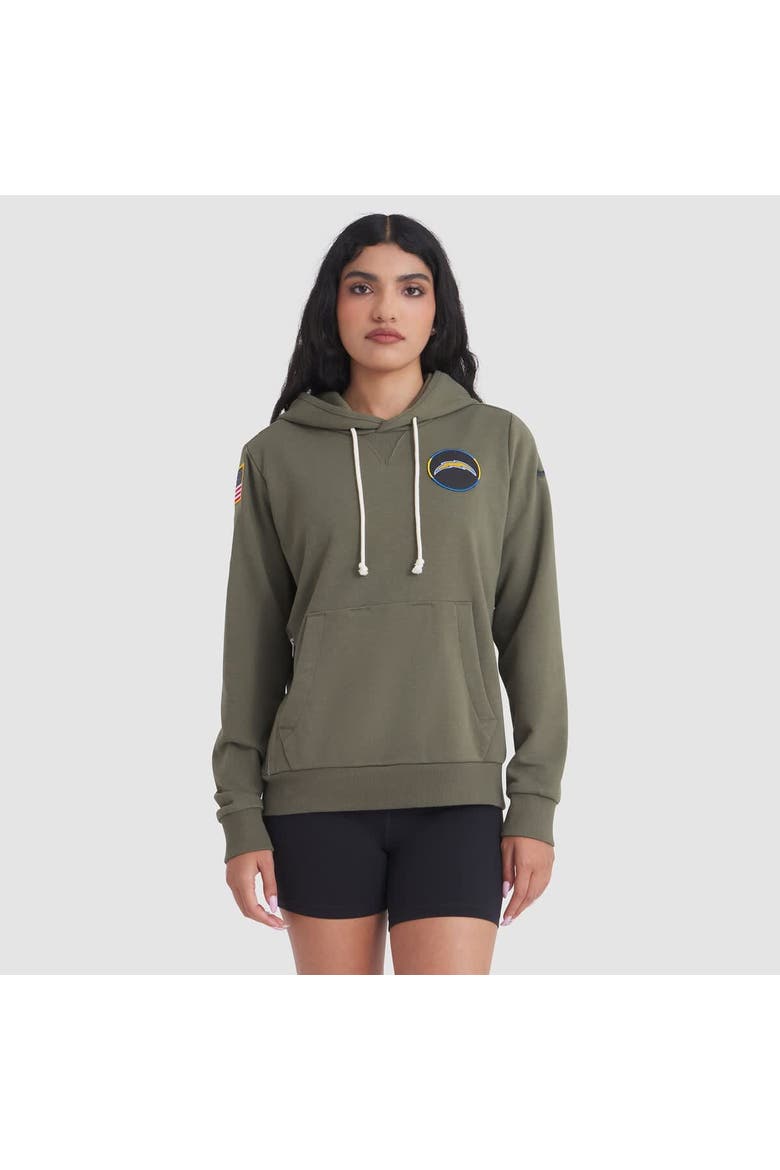 Women's Nike Olive Los Angeles Chargers 2025 Salute to Service Sideline Standard Issue Dri-FIT Hoodie, Main, color, Olive