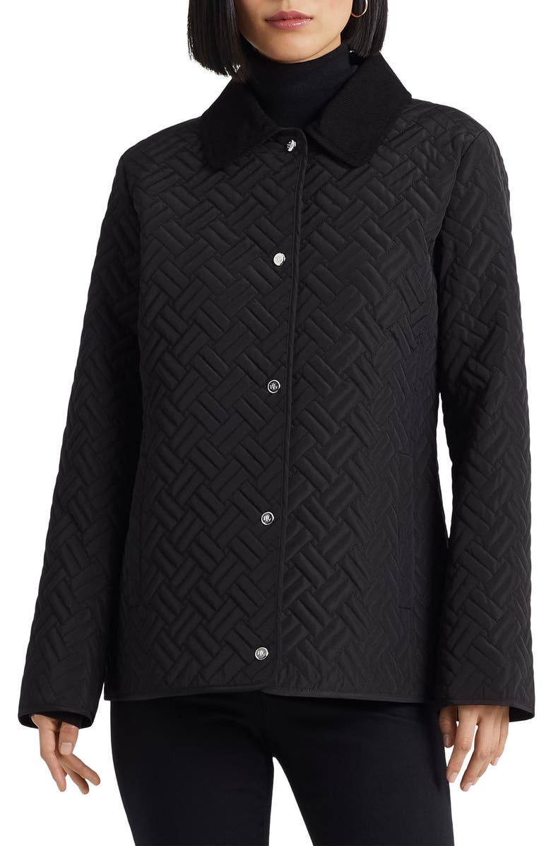 Lauren Ralph Lauren Herringbone Quilted Jacket, Main, color, 