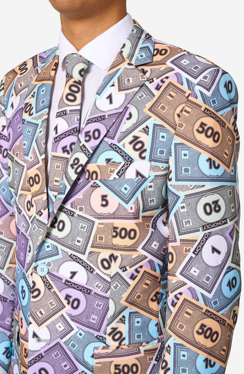 OppoSuits x Monopoly Slim Fit Two-Piece Suit & Tie Set, Alternate, color, Black