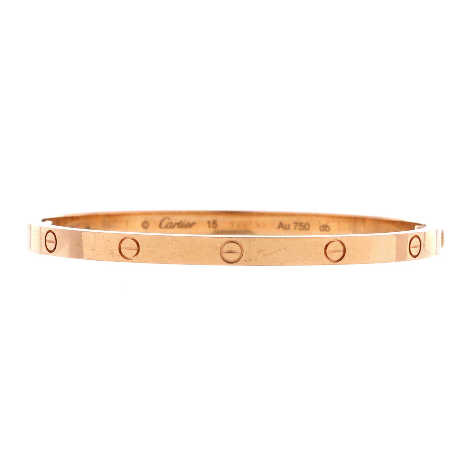 Love Bracelet 18K Rose Gold Small, Main, color, Metallic Gold