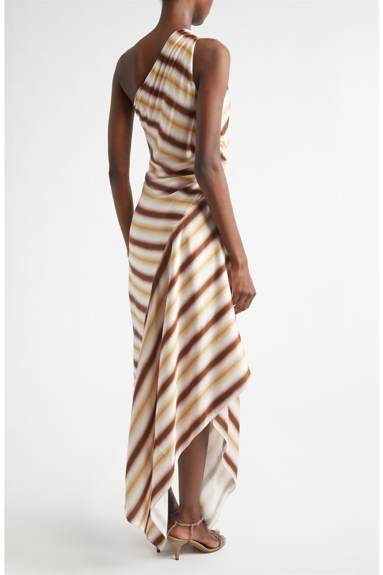 Lyn Tie Dye Stripe One-Shoulder Dress, Alternate, color, PEACH BLOSSOM/ MILK CHOCOLATE