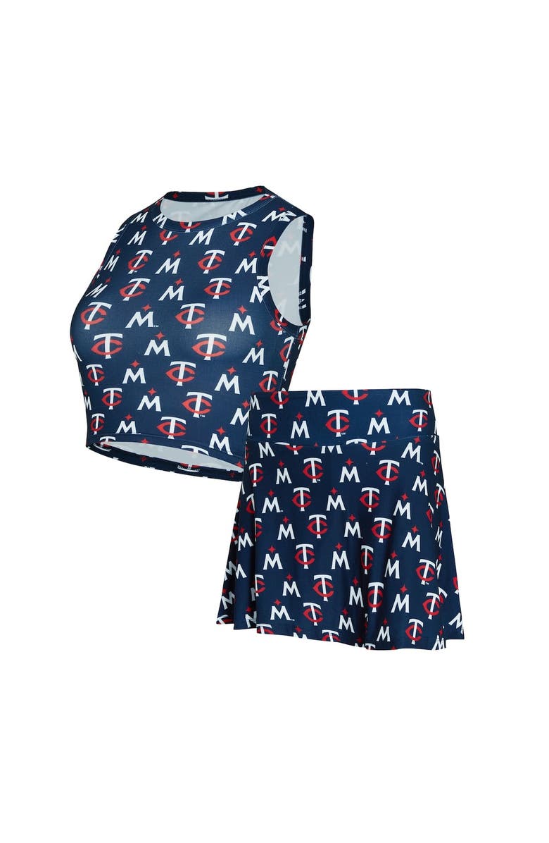 CONCEPTS SPORT Women's Concepts Sport Navy Minnesota Twins Knit Tank Top & Skort Set, Main, color, Navy