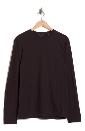 Vince Stripe Crewneck Long Sleeve Knit T-shirt In Brown