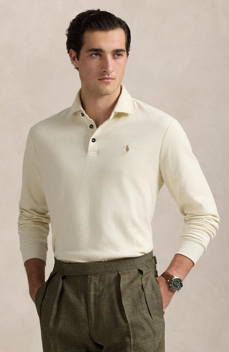 Polo Ralph Lauren Double Knit Jersey Long Sleeve Polo, Alternate, color,
