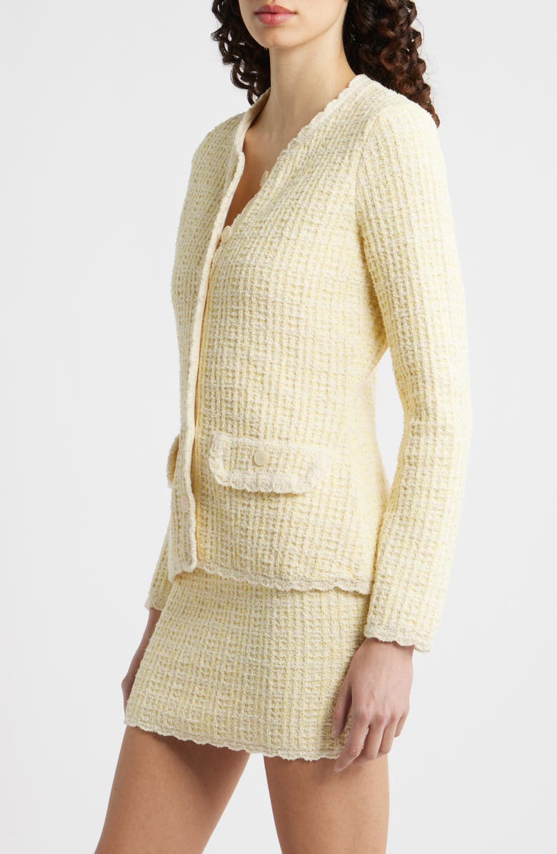 LoveShackFancy Galilee Cardigan, Alternate, color, Daylily Yellow