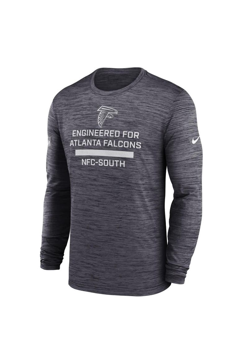 Men's Nike Charcoal Atlanta Falcons Sideline Velocity Performance Long Sleeve T-Shirt, Alternate, color, Charcoal