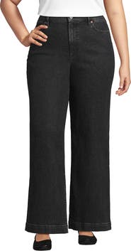 Lands' End High Rise Wide Leg Denim Jeans