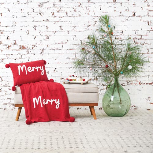 Carol & Frank A Christmas Holiday Tufted Solid Throw Blankets In Red