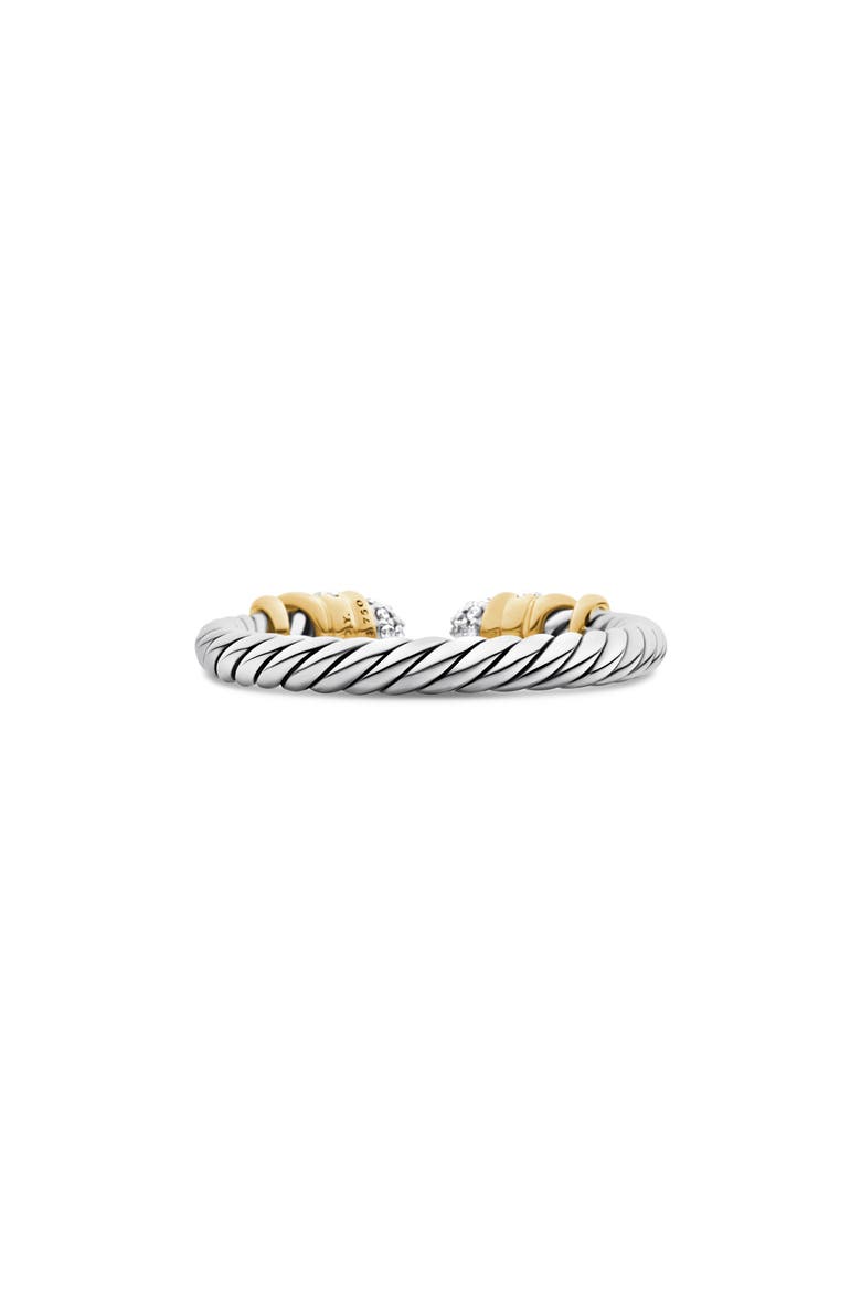 Petite Helena Open Ring with 18K Gold & Diamonds, Alternate, color, DIAMOND/ SILVER