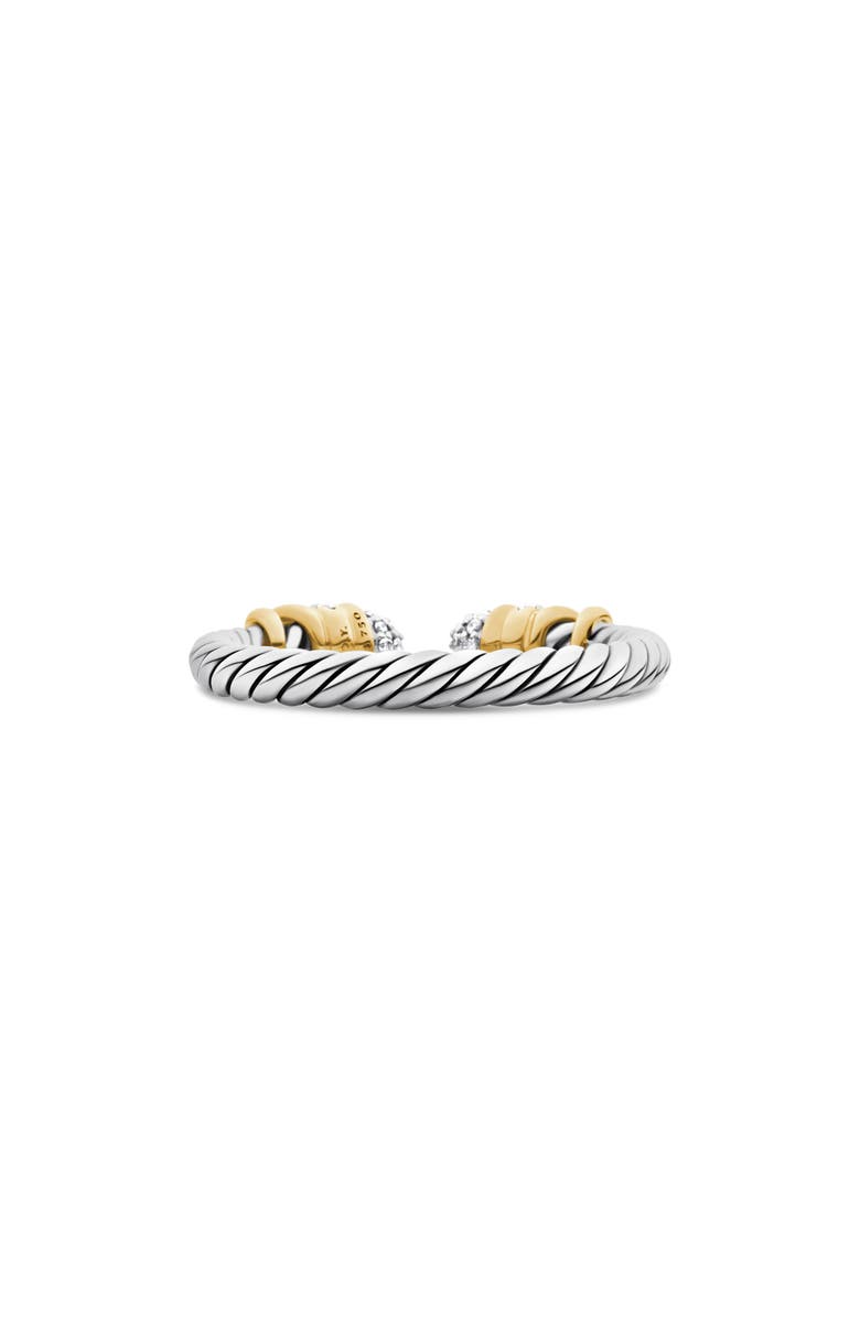 David Yurman Petite Helena Open Ring with 18K Gold & Diamonds, Alternate, color, Diamond/ Silver