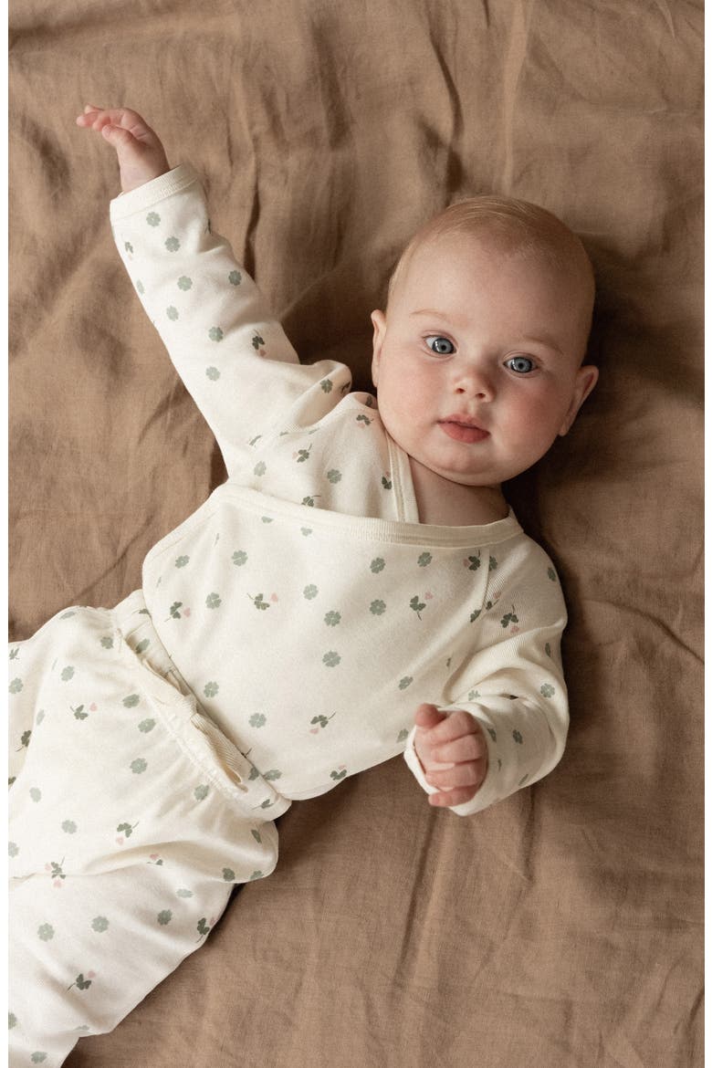 Kids' Organic Cotton Footed Pants, Alternate, color, LUCKY PRINT
