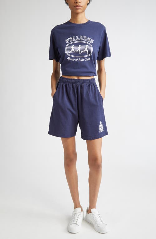 Sporty And Rich Sporty & Rich Paris Marathon Graphic T-shirt In Blue