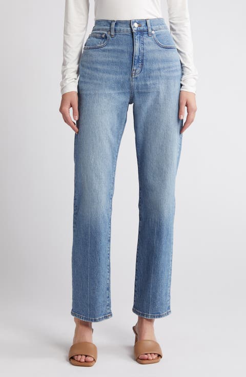 The '90s Creased High Waist Straight Leg Jeans (Rondell)