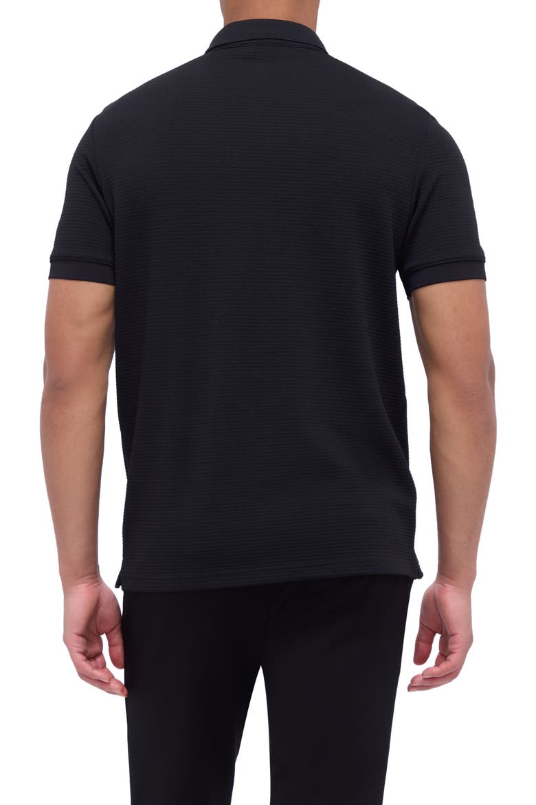 Textured Polo, Alternate, color, BLACK