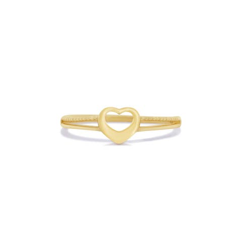 Gold Split Shank Open Heart Ring