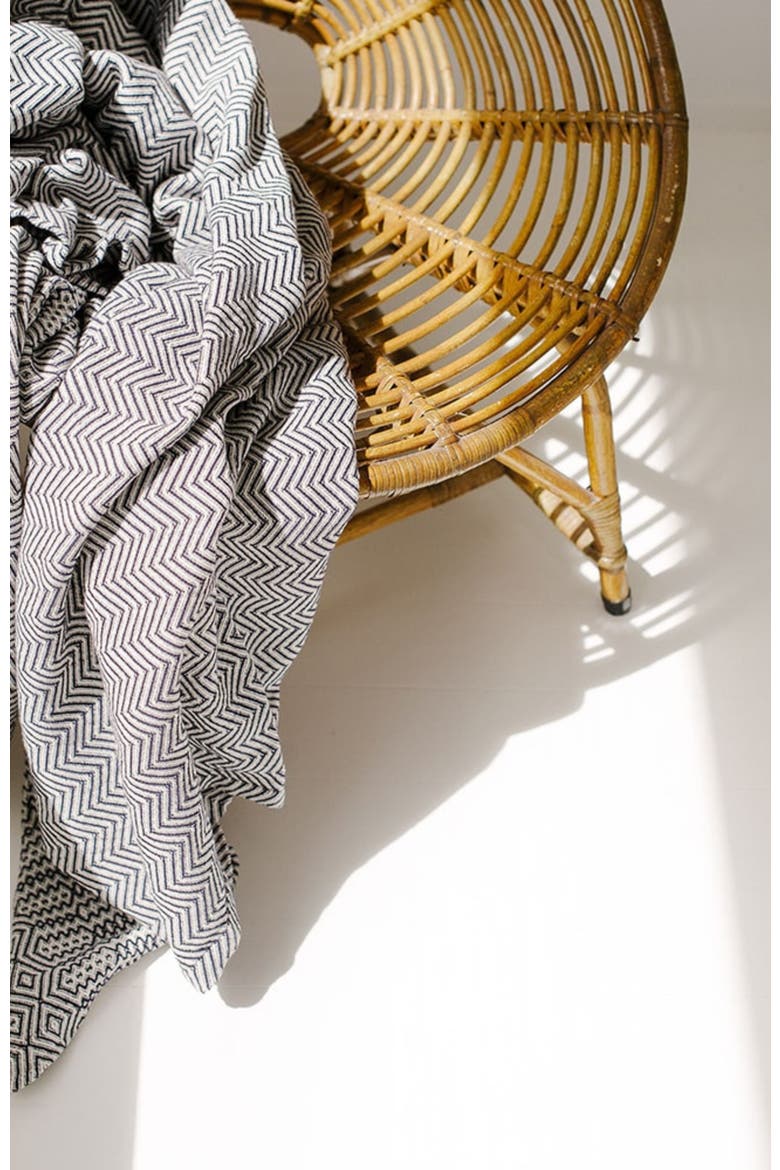 Bakuba Throw, Alternate, color, Charcoal