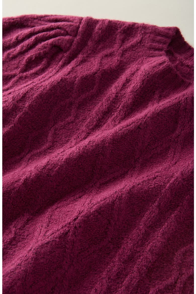 Kids' Cable Stitch Sweater, Alternate, color, PURPLE POTION