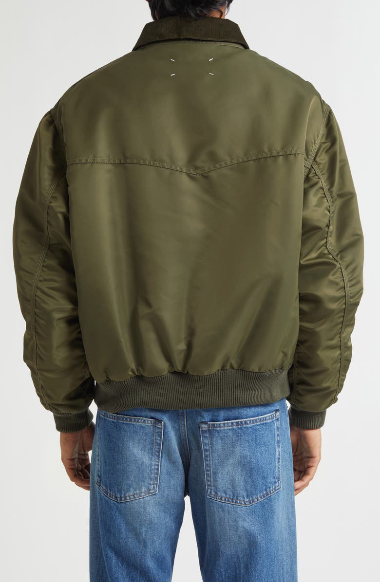 Maison Margiela Corduroy Collar Western Bomber Jacket, Alternate, color, Kaki
