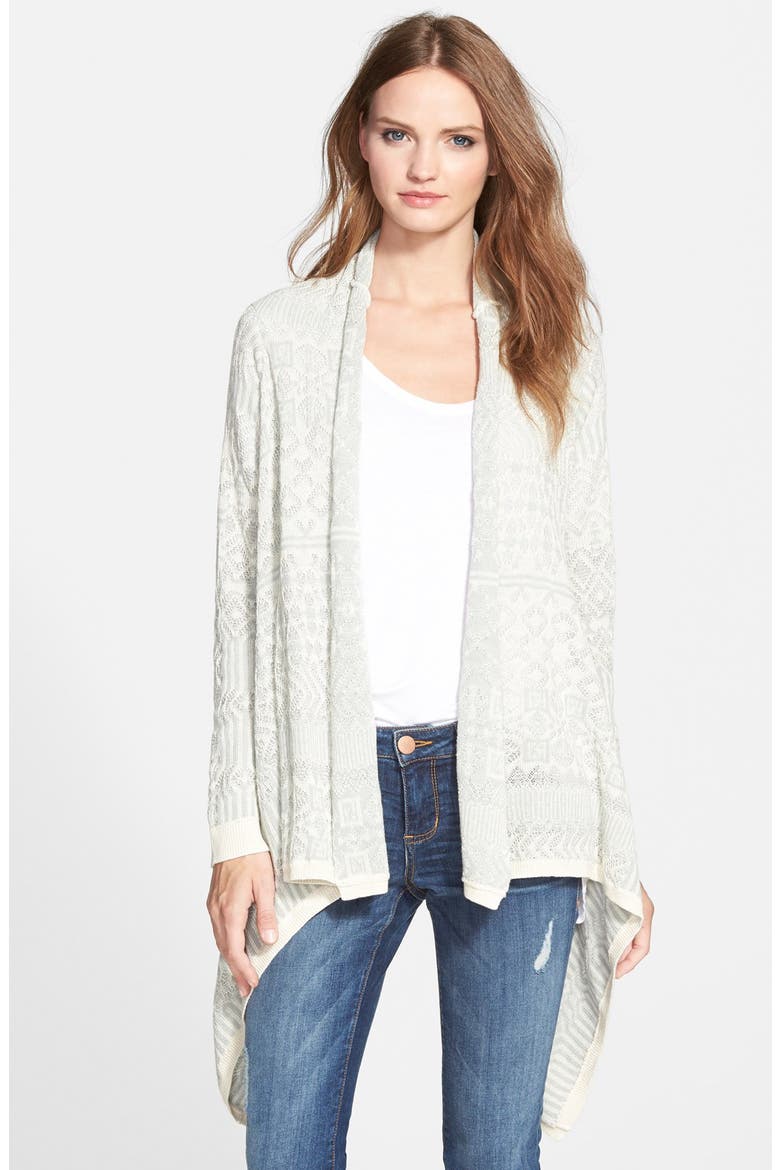 Patchwork Blanket Cardigan, Main, color, IVORY DOVE PATCHWORK