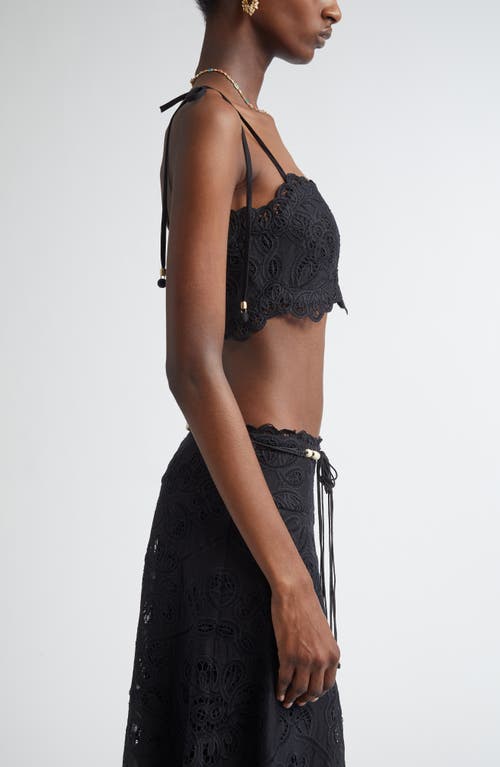 Zimmermann Rhiannon Embroidered Bodice Top In Black In Black Paisley