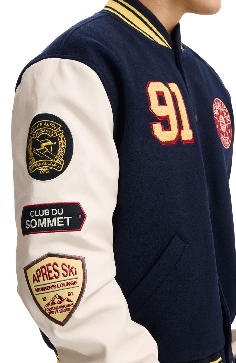 Cotton On Men's Varsity Bomber Jacket, Alternate, color, Navy