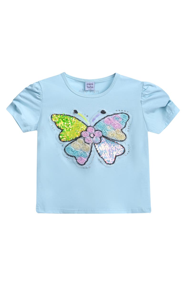 Mimi Tutu Butterfly T-Shirt, Main, color, Blue