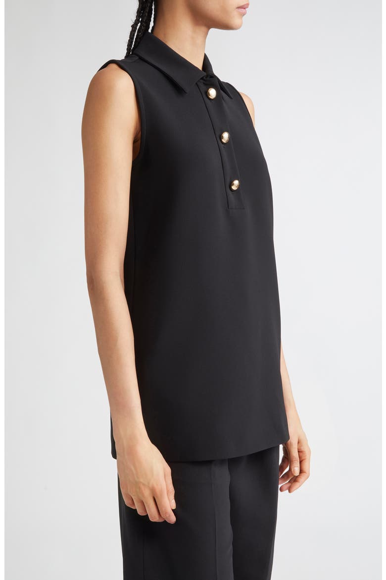 Golf Sleeveless Cady Polo, Alternate, color, BLACK