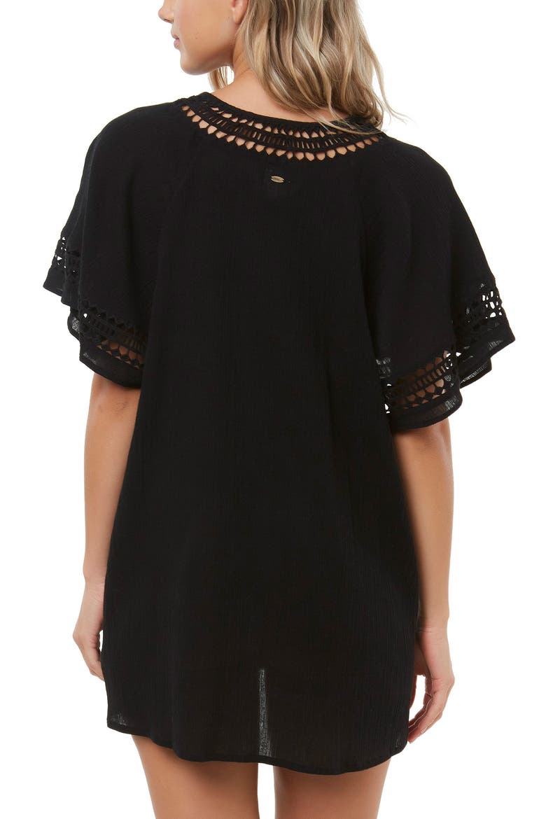 Celeste Cover-Up Dress, Alternate, color, BLACK