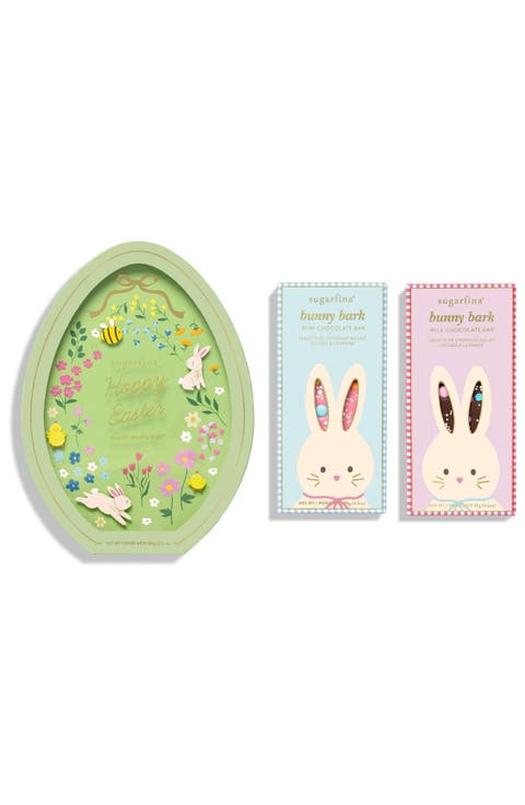 Hoppy Easter Treats 3-Piece Candy Bento Box and Chocolate Bars Bundle