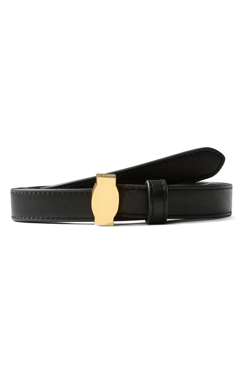 Veronica Beard Dash Leather Belt, Alternate, color, Black