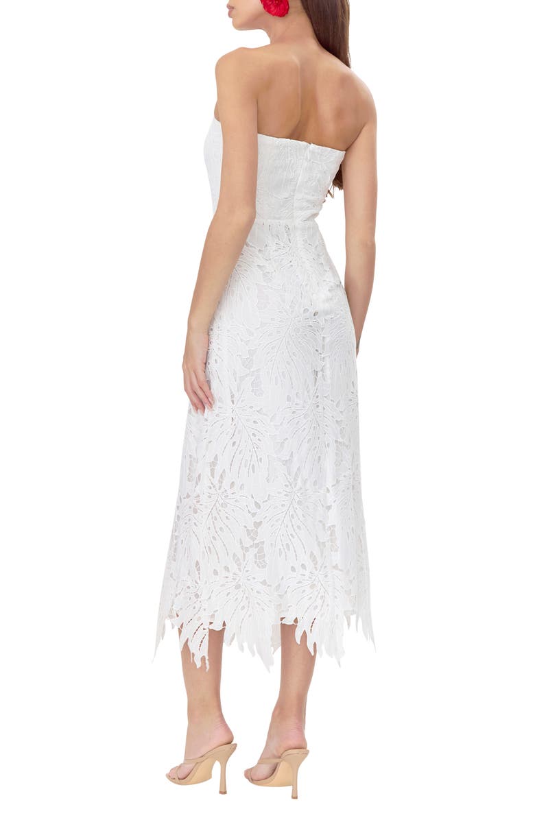 Adelyn Rae Jessika 3D Lace Strapless Midi Dress, Alternate, color, 
