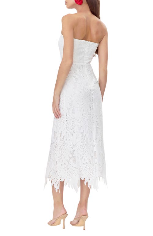 Shop Adelyn Rae Jessika 3d Lace Strapless Midi Dress In White