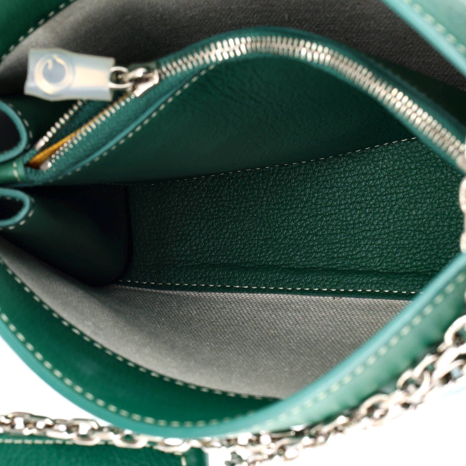 Structured Rouette Chain Shoulder Bag Coated Canvas Mini, Alternate, color, Green