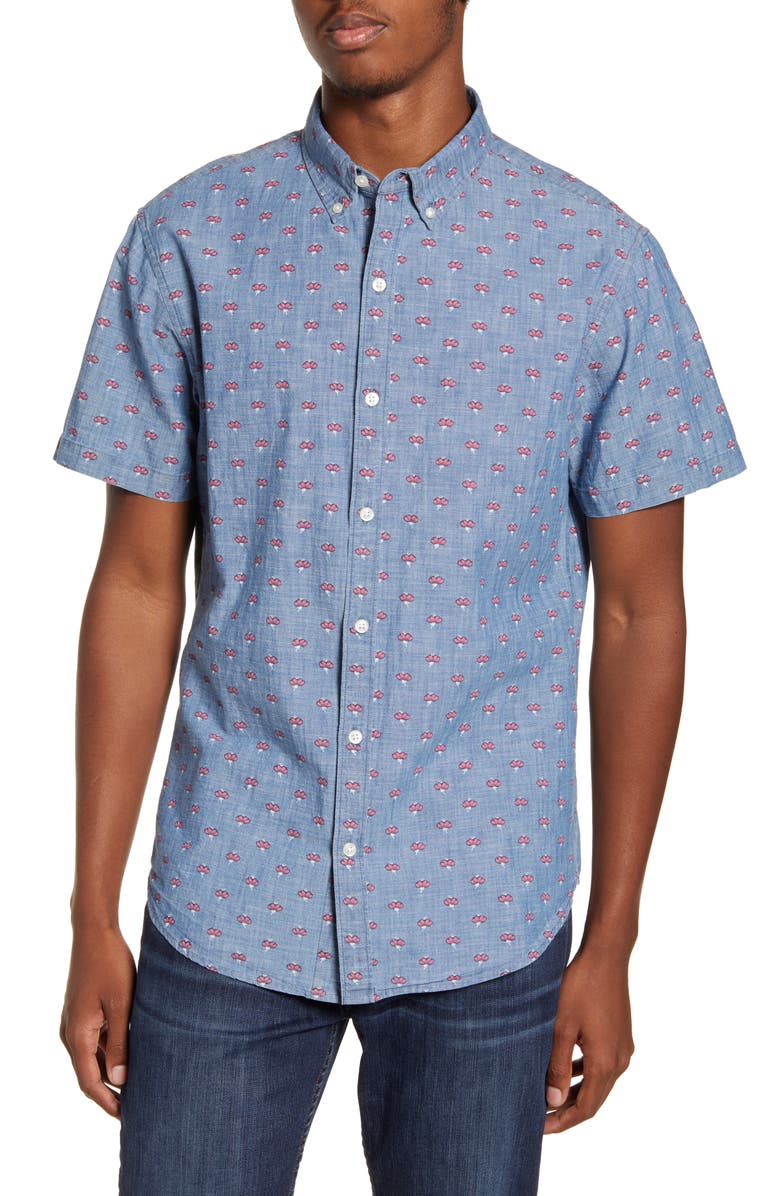 Bonobos Riviera Slim Fit Short Sleeve Button-Down Sport Shirt, Main, color, 