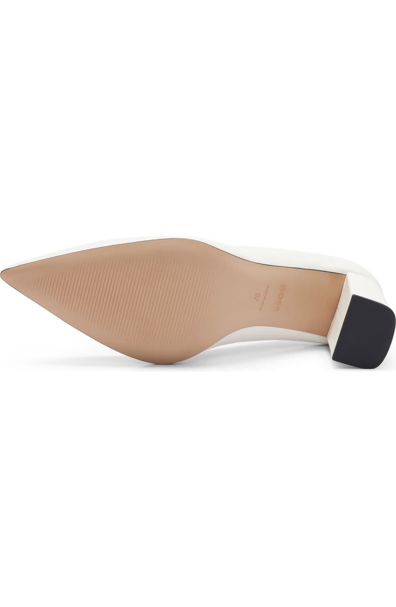 BOSS Janet Block Heel Pointed Toe Pump, Alternate, color, Open Wht