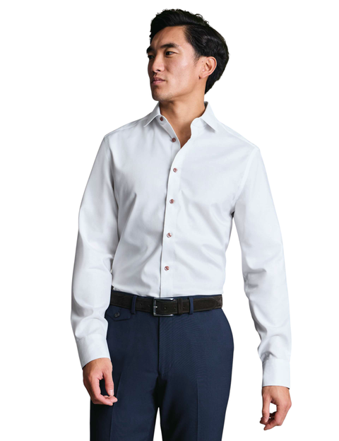 Non-Iron Stretch Printed Trim Shirt