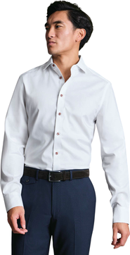 Charles Tyrwhitt Non-Iron Stretch Printed Trim Shirt