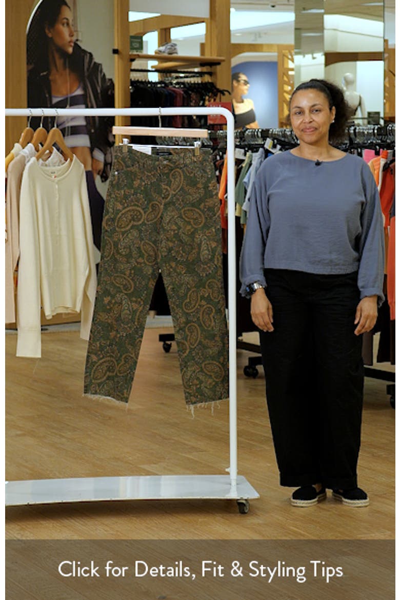 Cadence '90s Paisley High Waist Raw Hem Crop Straight Leg Jeans video