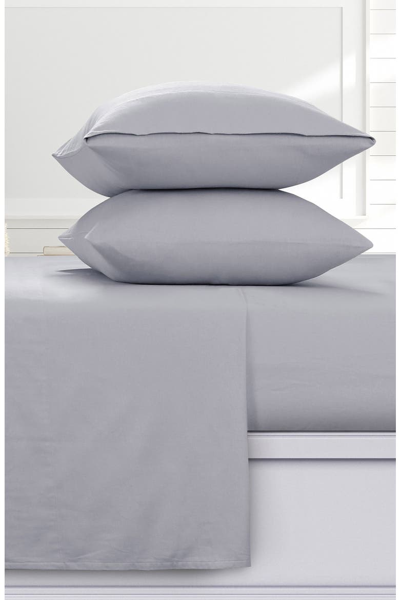 Solid Cotton Flannel Sheet Set, Alternate, color, LIGHT GREY