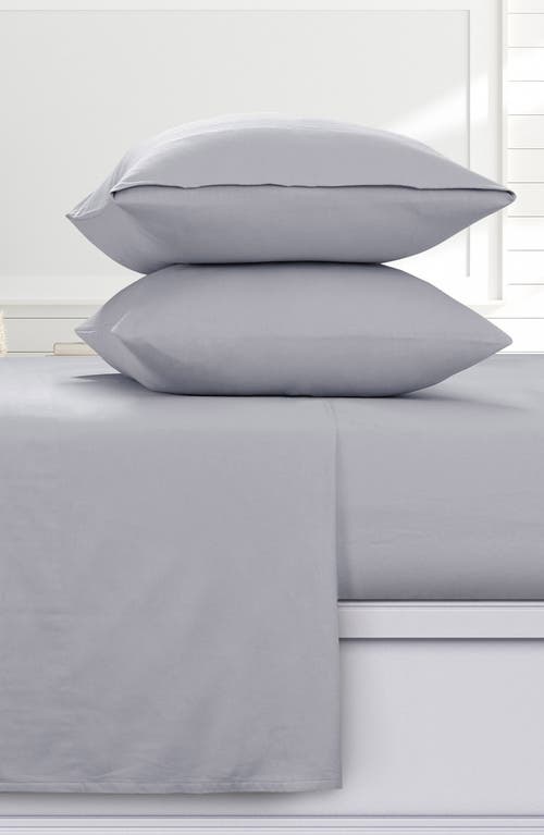 Azores Home Solid Cotton Flannel Sheet Set In Gray