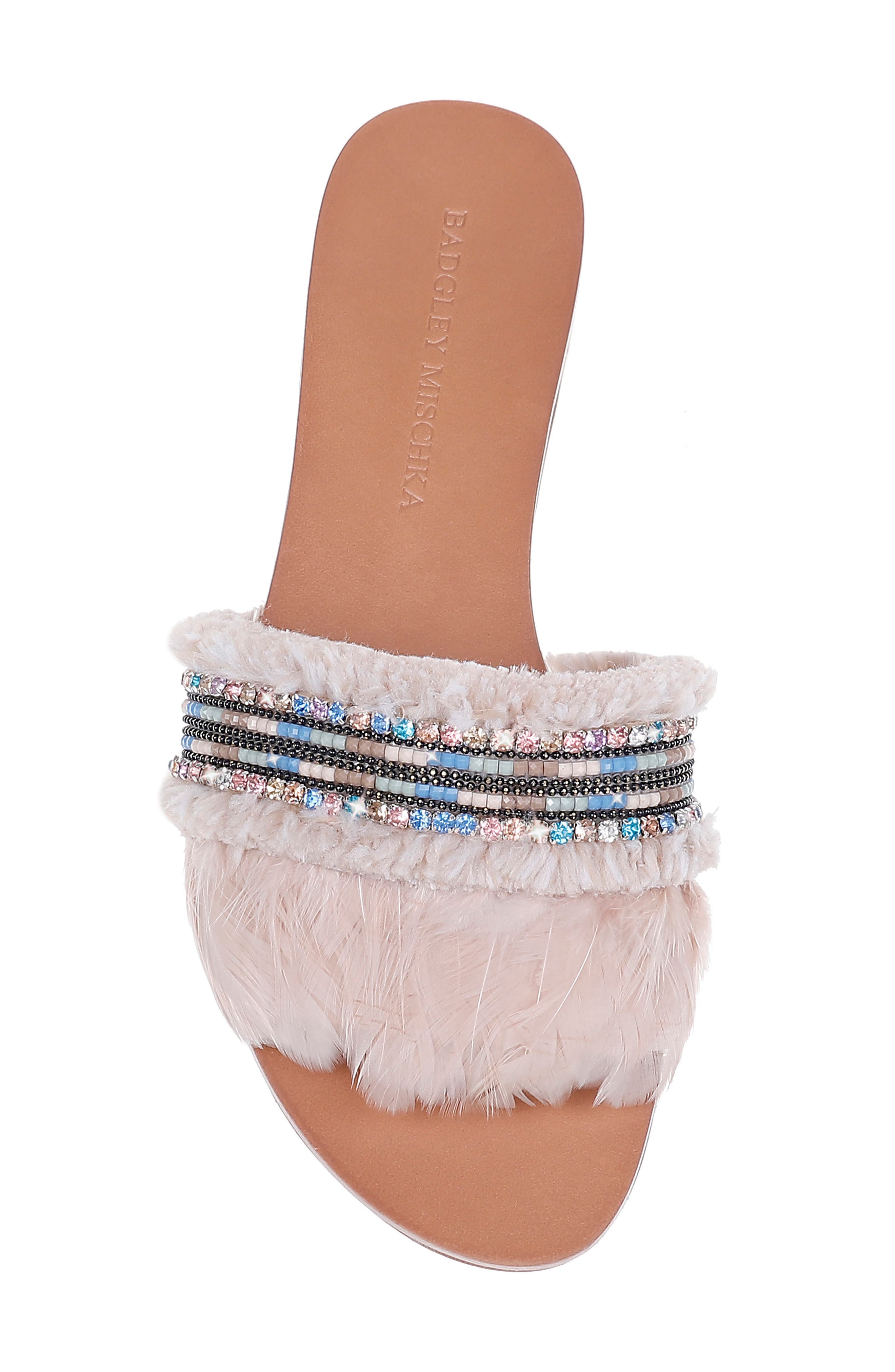 Badgley Mischka Collection Badgley Mischka Fortune Embellished Slide Sandal, Alternate, color, 