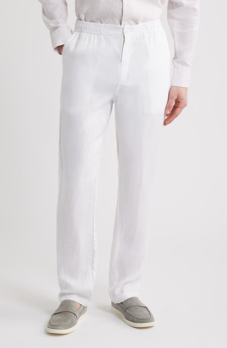 Bugatchi Tristan Drawstring Linen Pants, Main, color, 