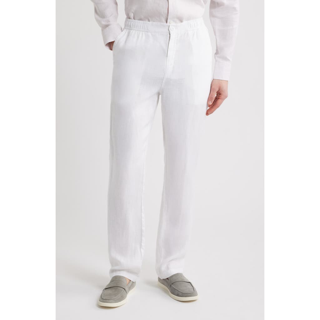Bugatchi Tristan Drawstring Linen Pants In White