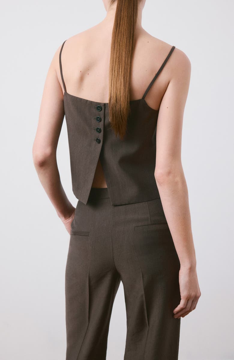 MANGO Sleeveless Crop Top, Alternate, color, Chocolate