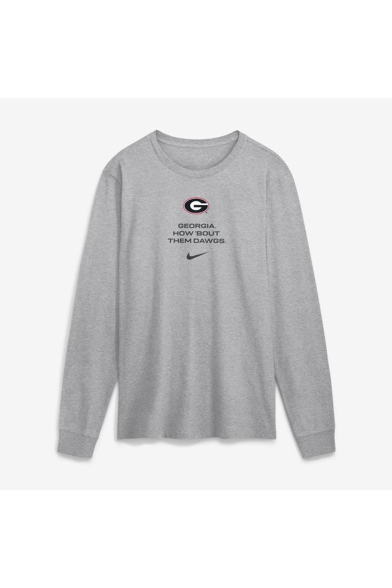 Men's Nike Gray Georgia Bulldogs 2026 Sideline Dri-FIT Long Sleeve T-Shirt, Main, color, Gray
