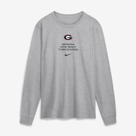 Men's Nike Gray Georgia Bulldogs 2026 Sideline Dri-FIT Long Sleeve T-Shirt