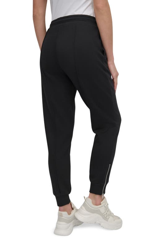Dkny Zip Trim Joggers In Black